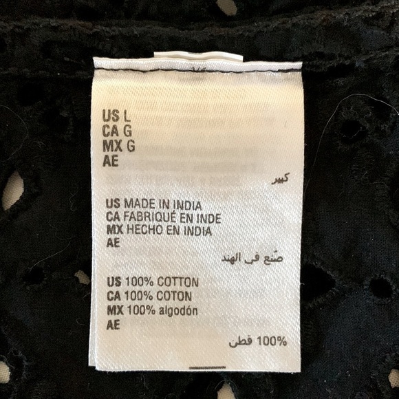 INC Beach Cover Up, Size L, Black Eyelet - Picture 5 of 6